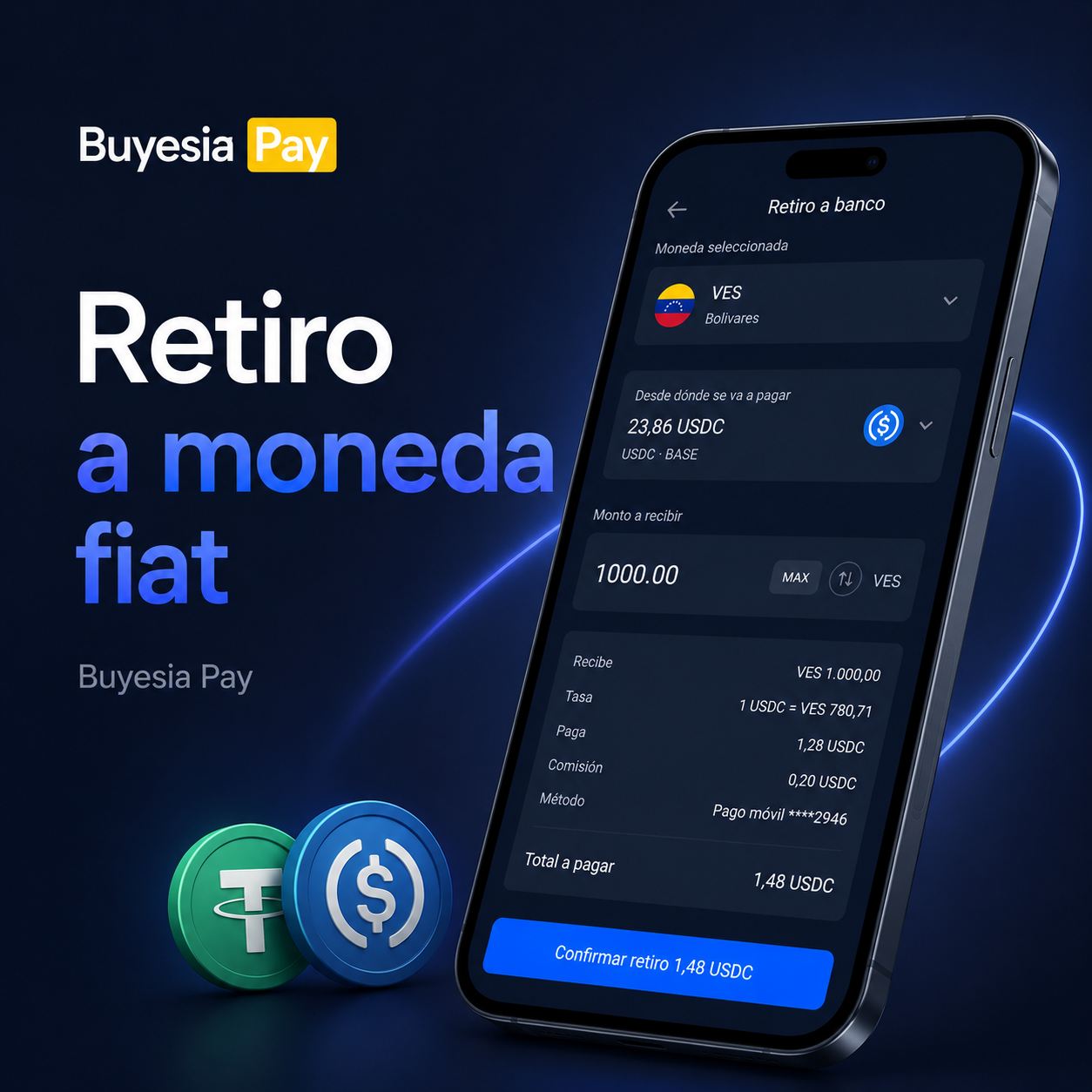 Cómo retirar a moneda fiat en Buyesia Pay
